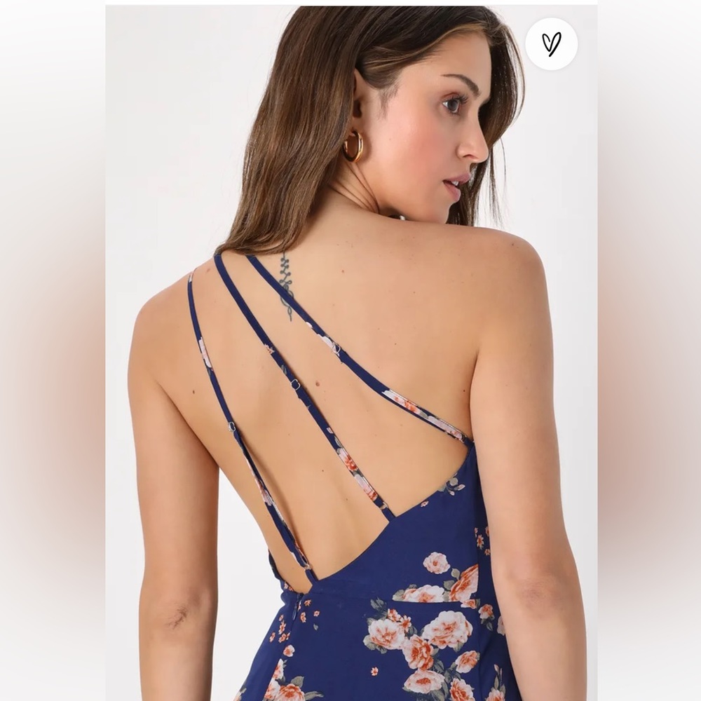 Lulus navy floral maxi dress